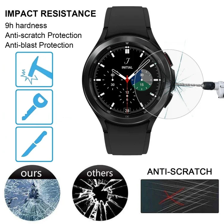 Protector de pantalla de vidrio templado 0.26mm 2.5D 9H para reloj, Para Samsung Galaxy Watch4 Classic 46mm, Para Samsung Galaxy Watch4 40mm