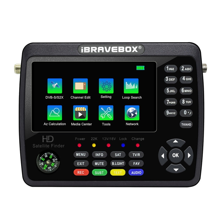 iBRAVEBOX V10 Finder Max+ 4.3 inch Display Digital Satellite Meter Signal Finder, Support DVB-S/S2/S2X AHD, EU Plug, US Plug, UK Plug, AU Plug