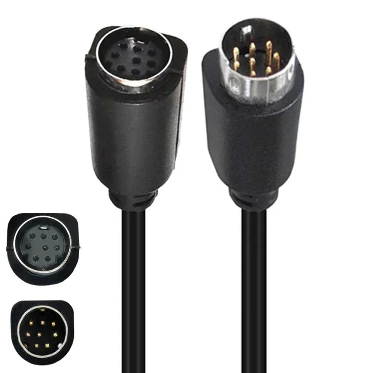 90 Degree mini DIN 8 Pin TV Audio Adapter Cable S-Video TV Box Cable, 0.5m, 1.8m, 3m