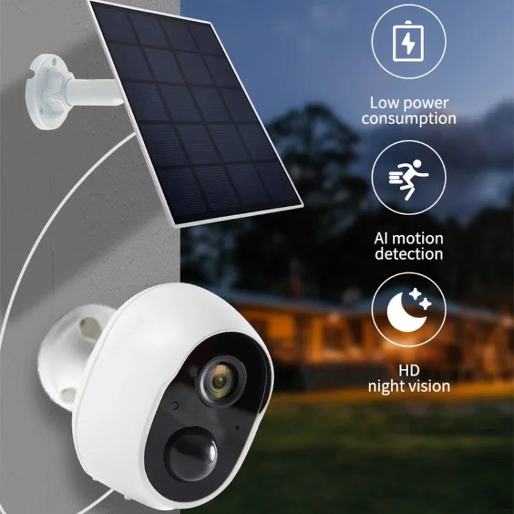 Versión Graffit Cámara de Vigilancia Inalámbrica WiFi con Panel Solar Ultra-HD para Hogar, Sin Memoria, 32GB, 64GB, 128GB