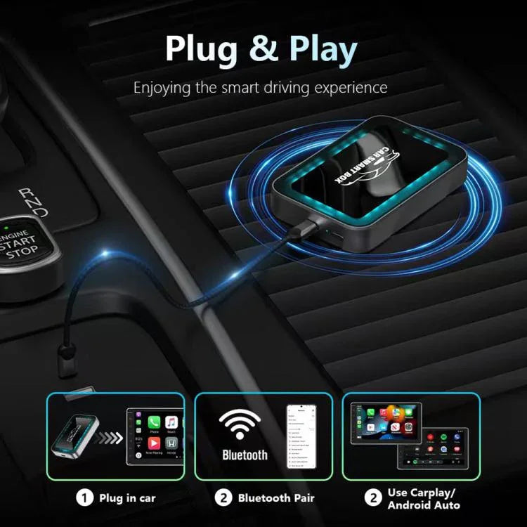 Wired to Wireless CarPlay and Android Auto Car Smart Box