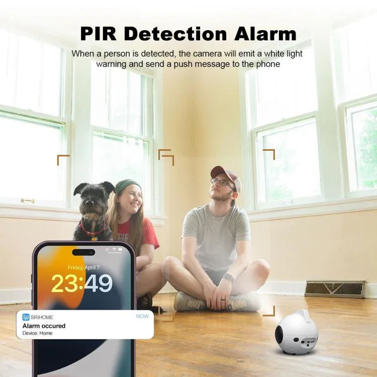 SriHome DH013 4MP スマートペットロボットカメラ、米国プラグ、英国プラグ、EUプラグ、オーストラリアプラグ