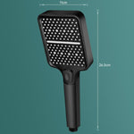 Portable 3-Setting Adjustable Pressurized Square Large Panel Shower Head Shower Nozzle