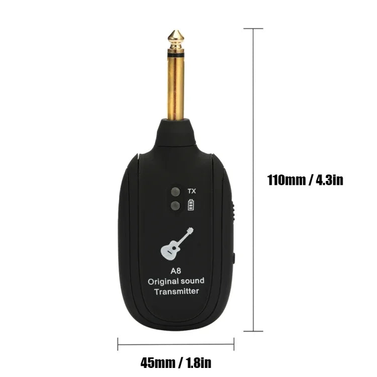 Transmisor y Receptor Inalámbrico para Guitarra A8 Sistema de Conexión Inalámbrica para Guitarra Eléctrica, Transmisor Inalámbrico para Guitarra