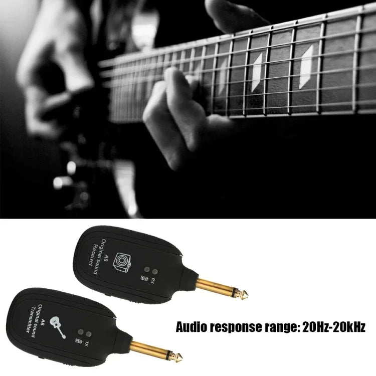 Transmisor y Receptor Inalámbrico para Guitarra A8 Sistema de Conexión Inalámbrica para Guitarra Eléctrica, Transmisor Inalámbrico para Guitarra