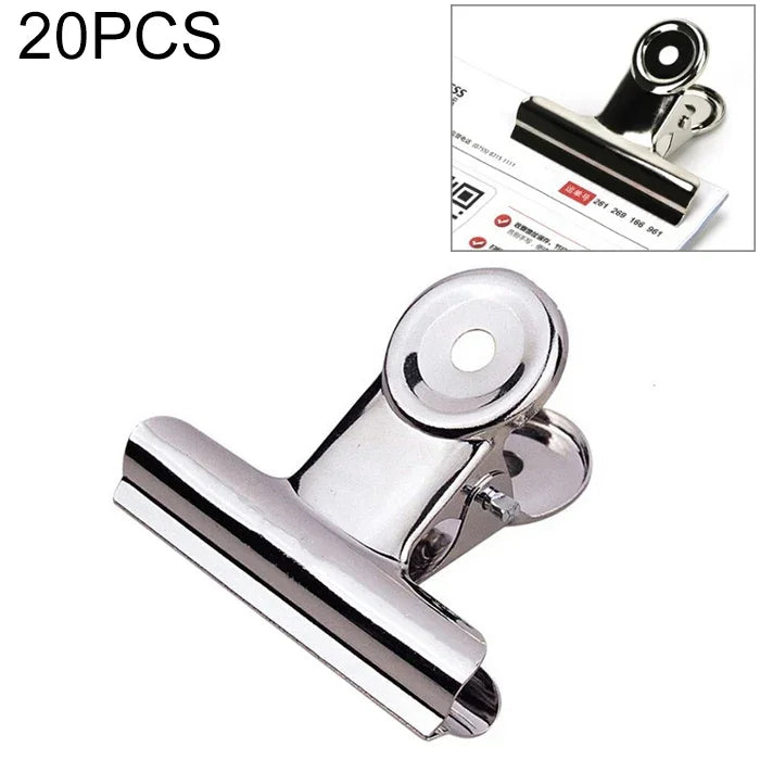 20pcs 31mm Silver Metal Stainless Steel Round Clip Notes Letter Paper Clip Office Bind Clip, 20PCS / 31mm