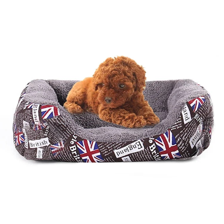 Alfombrilla para perrera de mascota cálida genuina Cuatro Estaciones con bandera nacional, Tamaño: L, 66×50×14cm, Tamaño: L, 66×50×14cm