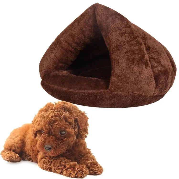 Casa triangular para gatos cálida y gruesa tipo yurta mongola para perros y gatos, Tamaño: M, 40×40×30cm, Tamaño: M