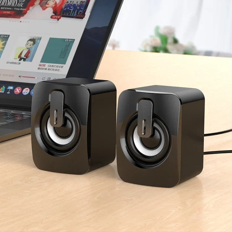 A2 USB 2.0 Wire-controlled Illuminated Mobile Phone Computer Mini Desktop Speaker, Illuminated