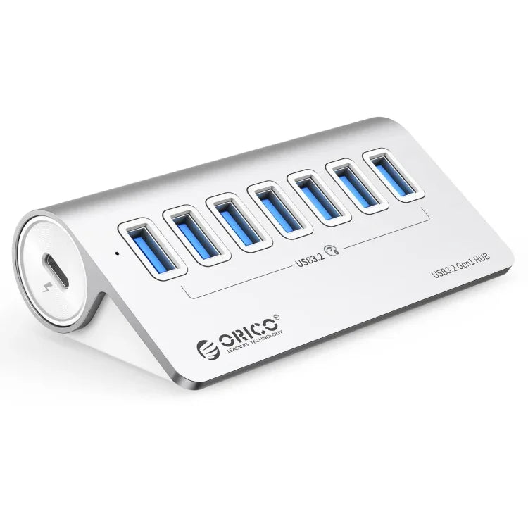 ORICO M3U7 Aluminum Alloy 7-Port USB 3.2 Gen1 5Gbps HUB with 0.5m Cable, M3U7 0.5m