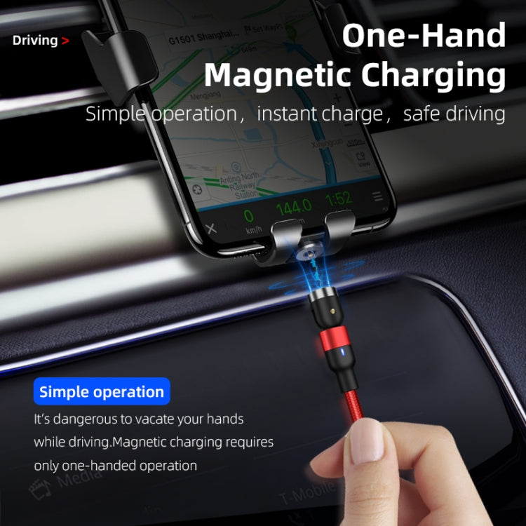1m 2A Output USB to Micro USB Nylon Braided Rotate Magnetic Charging Cable, 1m Micro USB