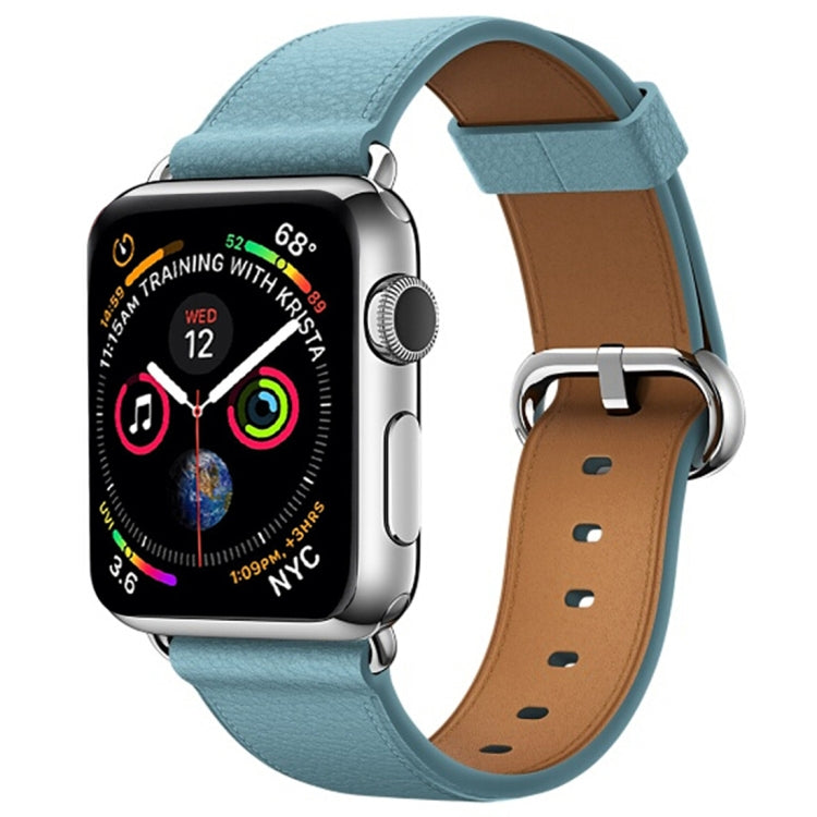 Correa de reloj de cuero clásica con botón para Apple Watch Series 3, 2 y 1 de 38mm