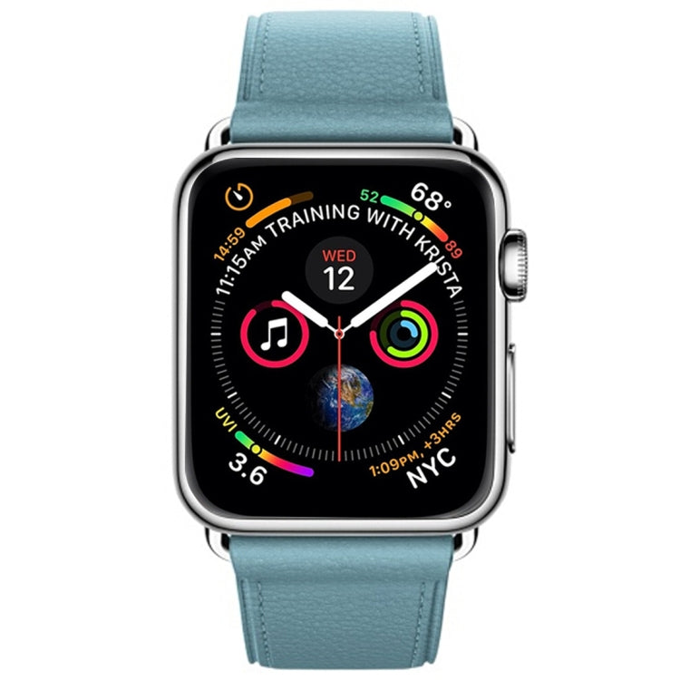 Correa de reloj de cuero clásica con botón para Apple Watch Series 3, 2 y 1 de 38mm