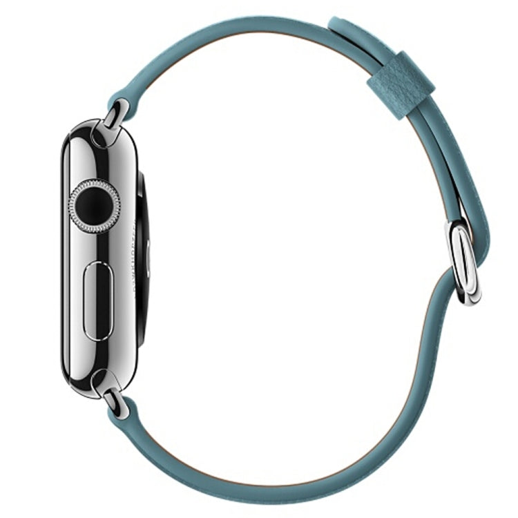 Correa de reloj de cuero clásica con botón para Apple Watch Series 3, 2 y 1 de 38mm