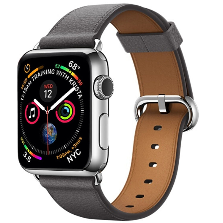 Correa de reloj de cuero clásica con botón para Apple Watch Series 3, 2 y 1 de 38mm