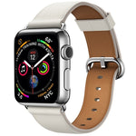 Correa de reloj de cuero clásica con botón para Apple Watch Series 3, 2 y 1 de 38mm