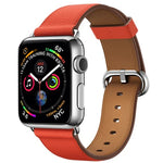 Correa de reloj de cuero clásica con botón para Apple Watch Series 3, 2 y 1 de 38mm