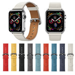 Correa de reloj de cuero clásica con botón para Apple Watch Series 3, 2 y 1 de 38mm