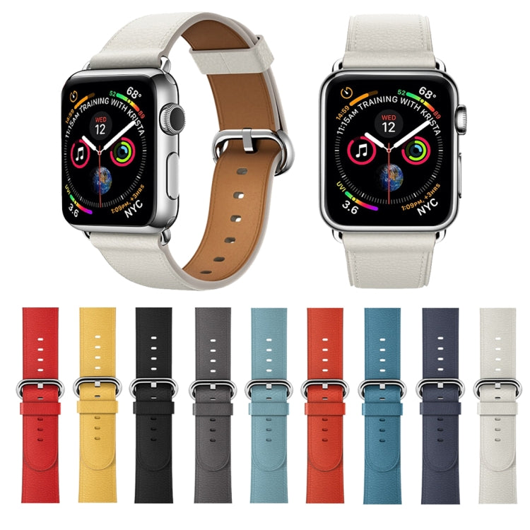 Correa de reloj de cuero clásica con botón para Apple Watch Series 3, 2 y 1 de 38mm