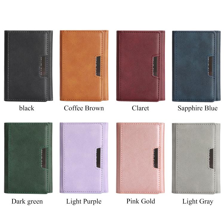 Tri-Fold Magnetic Vegan Leather Card Bag