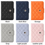 Diamond-Patterned Magnetic Vegan Leather Card Bag
