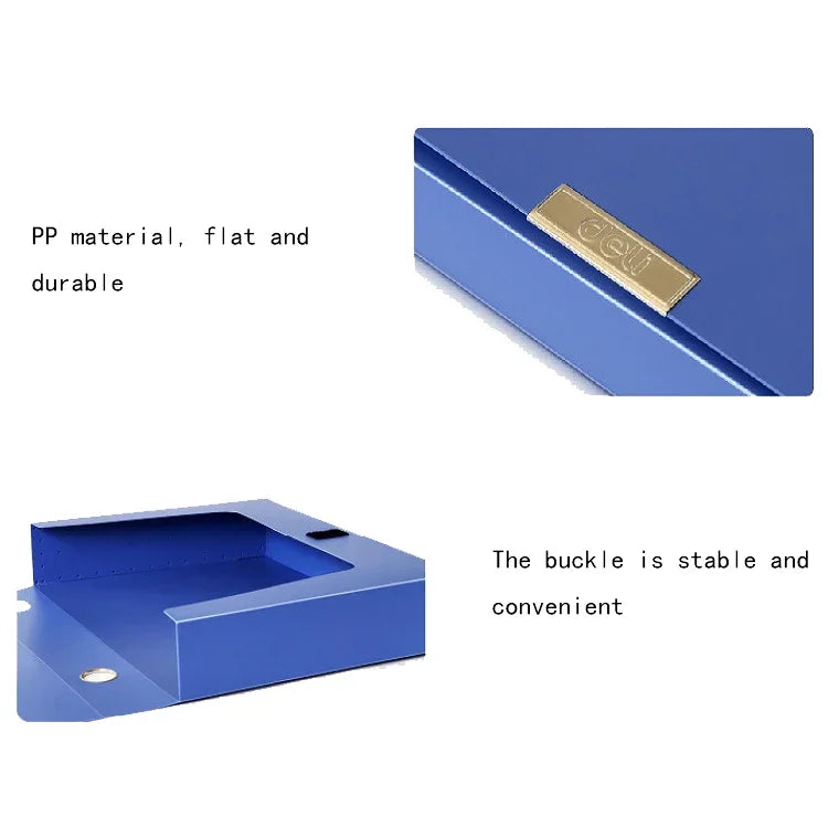 Deli 5683 File Box A4 Plastic File Box 55mm Office Storage Box Information Box