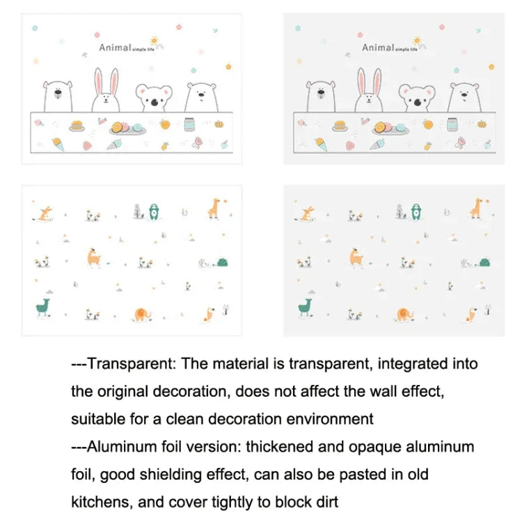 5 PCS Kitchen Cabinet Stove Range Hood Oil-Proof Self-Adhesive Sticker, Transparent Type