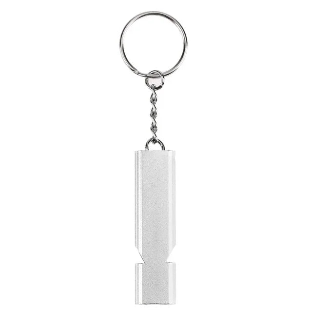 Mini Portable 120db Double Pipe High Decibel Outdoor Camping Hiking Survival Whistle Double-frequency Emnergecy Whistle Keychain, 3 PCS Silver, 3 PCS Gold