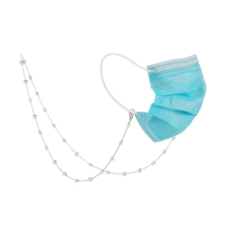 Mask Lanyard Love Pearl Anti-Lost Mask Lanyard Hanging Neck Glasses Chain, Love Pearl  Chain