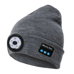 Gorro tejido con luz LED para correr de noche, pesca nocturna al aire libre, Bluetooth 5.0