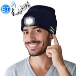Gorro tejido con luz LED para correr de noche, pesca nocturna al aire libre, Bluetooth 5.0