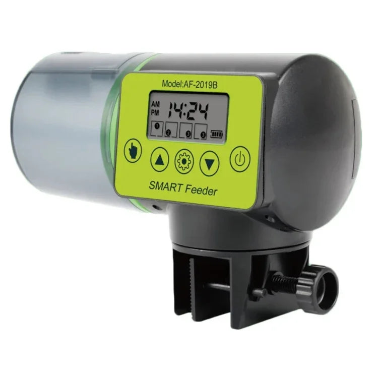 AquaBlue Fish Tank Intelligent Timing Automatic Feeder Aquarium Goldfish Feeder Large Capacity Fish Feeder,Model:, AF-2019B English Version