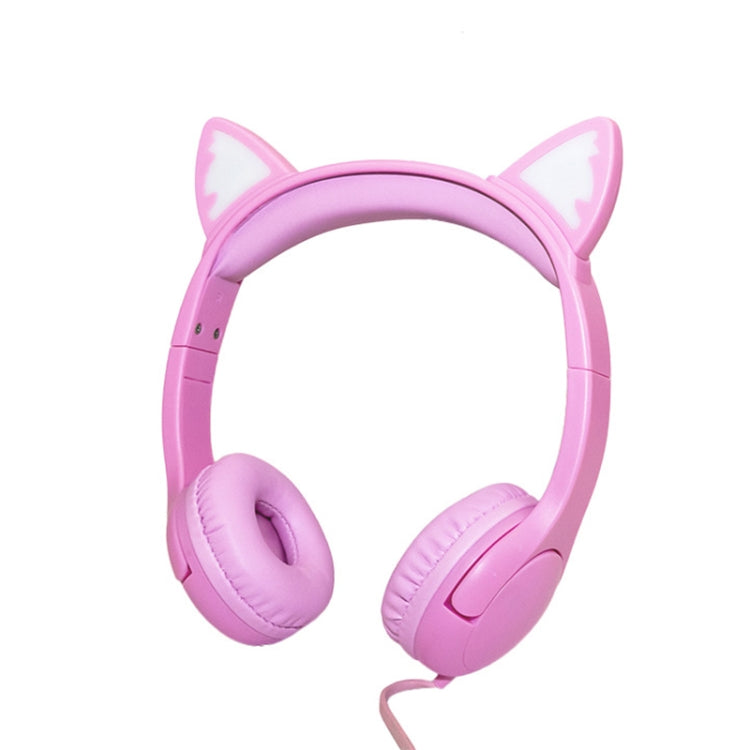 LX-K06 3.5mm Wired Children Learning Luminous Cat Ear Headset, Cable Length: 1.2m, Pink, Purple, Blue, Orange