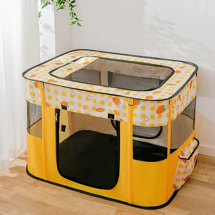Valla Plegable Rectangular para Mascotas Cuarto de Entrega para Perros y Gatos, M, XL