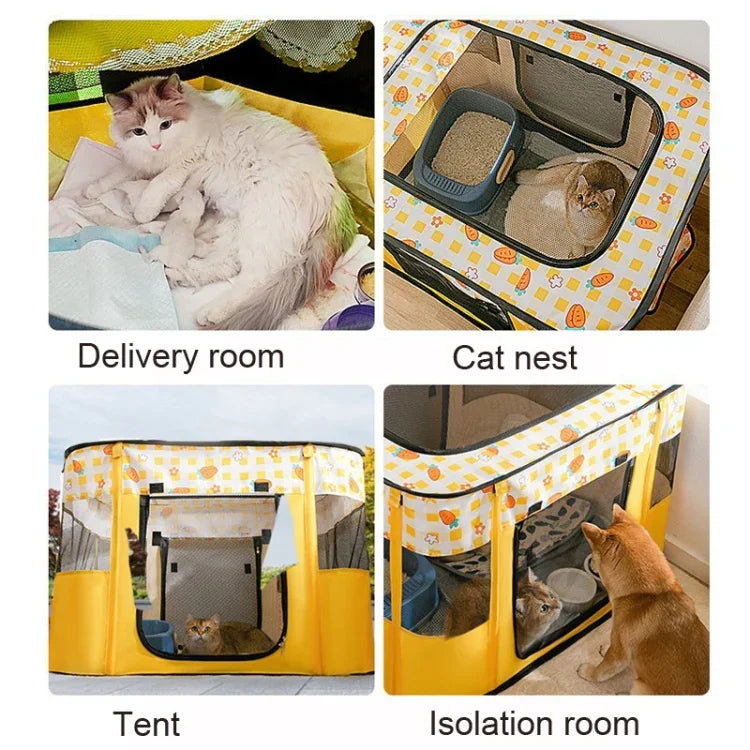 Valla Plegable Rectangular para Mascotas Cuarto de Entrega para Perros y Gatos, M, XL