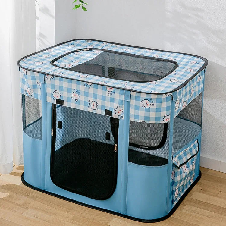 Valla Plegable Rectangular para Mascotas Cuarto de Entrega para Perros y Gatos, M, XL