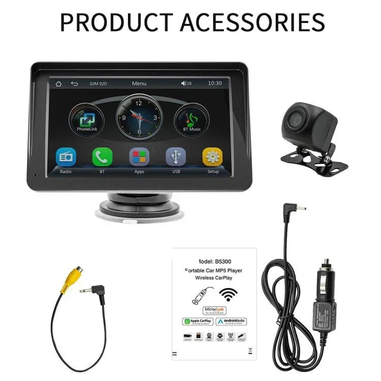 7 inch AHD Wireless CarPlay Car MP5 Player, Support Mobile Phone Interconnection, B5300 With Camera