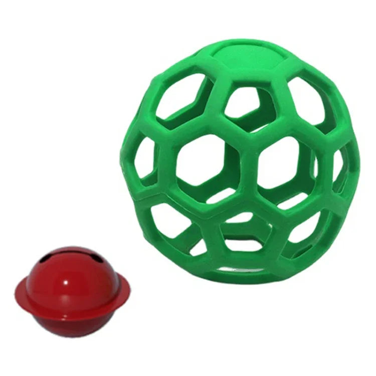 1030001 Juguete para perros pelota hueca resistente a mordidas, bolas de goma elásticas para mascotas, especificación:, hueca, con campana, tenis