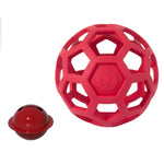 1030001 Juguete para perros pelota hueca resistente a mordidas, bolas de goma elásticas para mascotas, especificación:, hueca, con campana, tenis