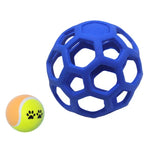 1030001 Juguete para perros pelota hueca resistente a mordidas, bolas de goma elásticas para mascotas, especificación:, hueca, con campana, tenis
