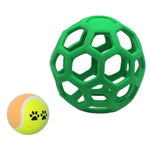 1030001 Juguete para perros pelota hueca resistente a mordidas, bolas de goma elásticas para mascotas, especificación:, hueca, con campana, tenis