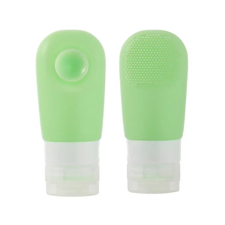 60ml Silicone Suction Cup With Brush Squeezed Bottle Portable Travel Storage Bottle, Blue, Green, Pink