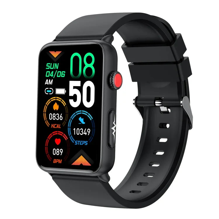 Anillo inteligente con ECG, temperatura, frecuencia cardíaca, presión arterial, salud, Bluetooth, reloj con función de llamada, silicona negra, silicona roja, silicona azul, cuero negro, cuero marrón
