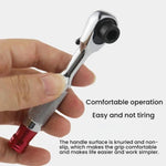 Reversible Magnetic Ratchet Screwdriver, Smooth Handle Bit, Knurled Blue Bit, Knurled Red Bit
