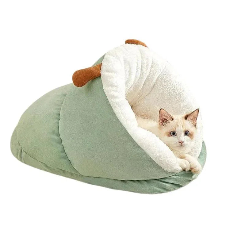 Alfombrilla semiencerrada gruesa y cálida para invierno estilo zapatilla para gatos, S, M, L