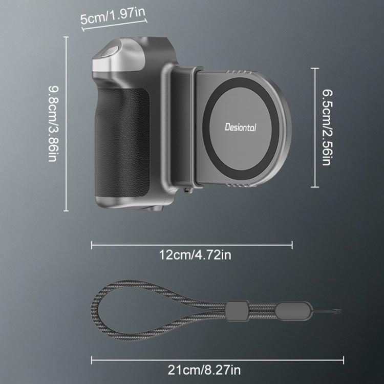 Desiontal GP-06 Magnetic Retractable Phone Shooting Grip Stabilizer Handle For Live Stream & Outdoor Selfie, GP-06