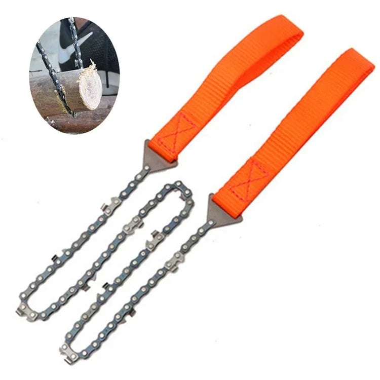 Outdoor Portable Hand-held Wire Saw Field Survival Manganese Steel Chain Saw Multifunctional Logging Saw, Wire Saw (11 Teeth Orange), Wire Saw (11 Teeth Black)