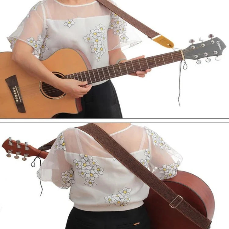 Correa de Hombro Diagonal de Estoperoles de Guitarra de Lino y Algodón, Accesorios para Instrumentos Musicales