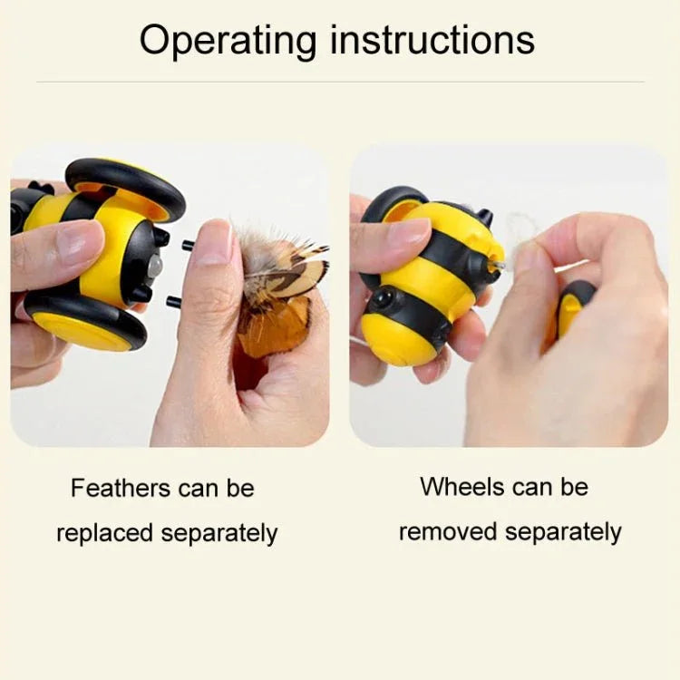 Bee Shaped Cats Motorized Toys Intelligent Cats Teasing Pet Toy Stroller - Trustpick