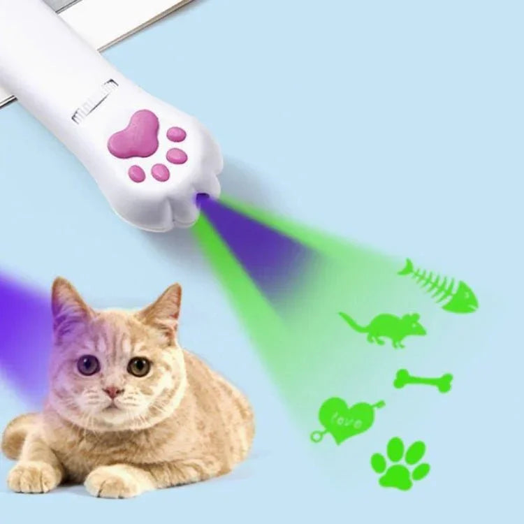 Pet Projection Toy USB Rechargeable LED Pattern Projector Cat Teaser Interactive Toys - Trustpick